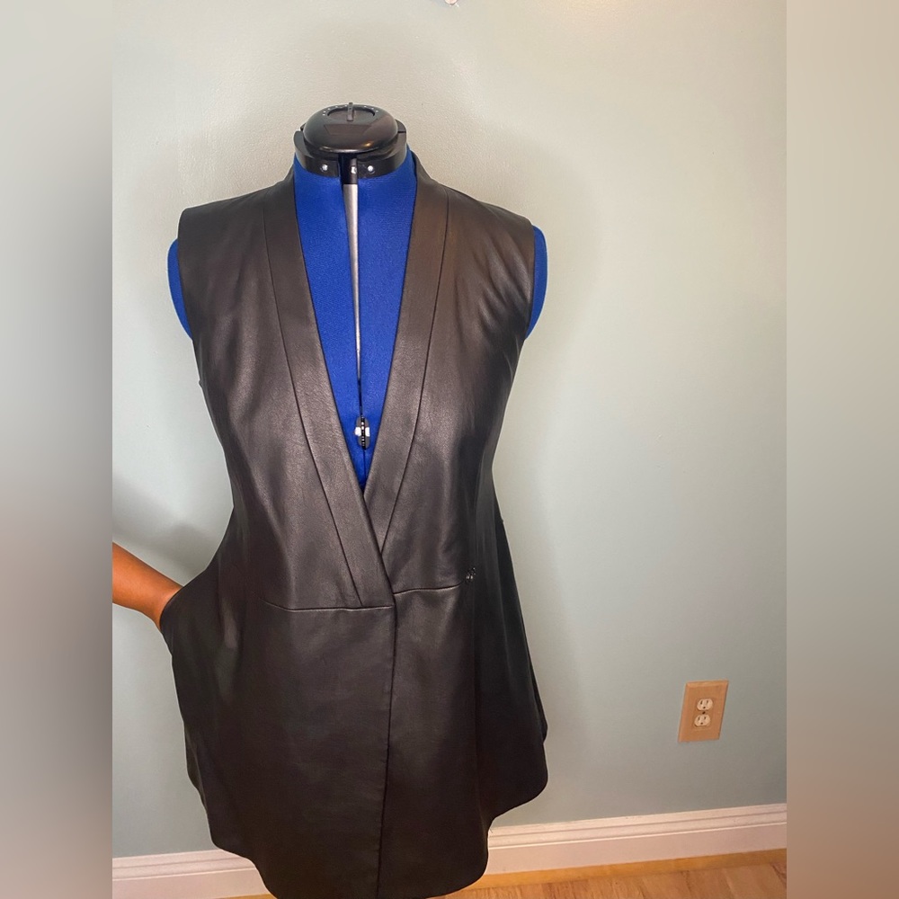 Leather BCBG dress